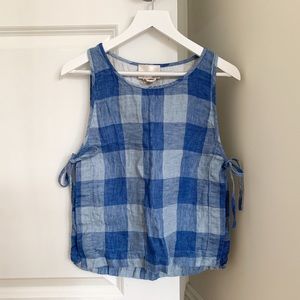Aritzia Le For by Wilfred Blue Gingham Top (XXS)